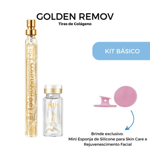 Golden Remov - Tiras de Colágeno + BRINDE: Mini Esponja de Silicone para Skin Care