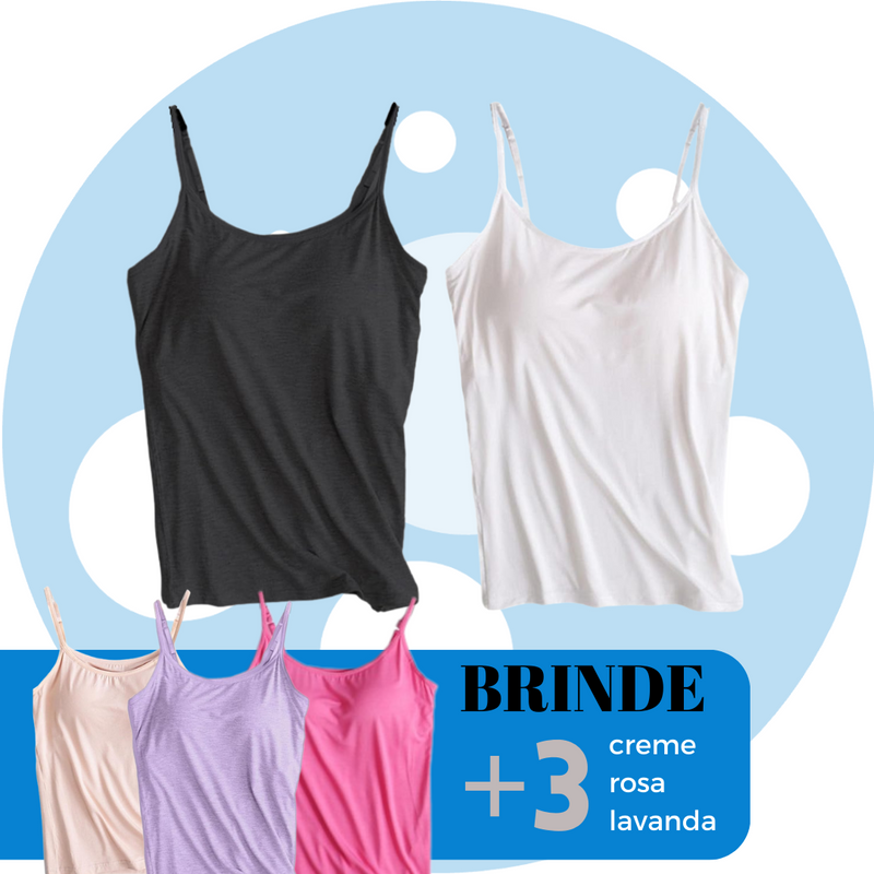 Blusa Soft Fit - Sutiã Embutido e Tecido Respirável [PAGUE 2 e LEVE 5]