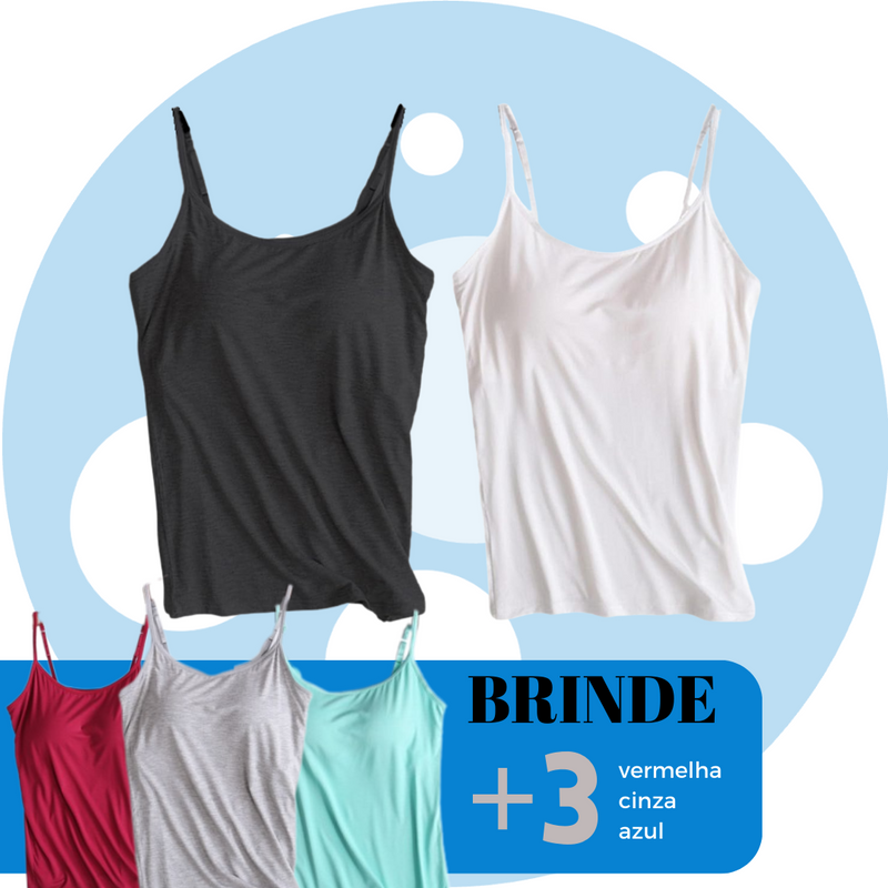 Blusa Soft Fit - Sutiã Embutido e Tecido Respirável [PAGUE 2 e LEVE 5]