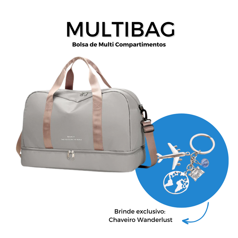 MultiBag - Bolsa Multi Compartimentos + BRINDE: Chaveiro Wanderlust