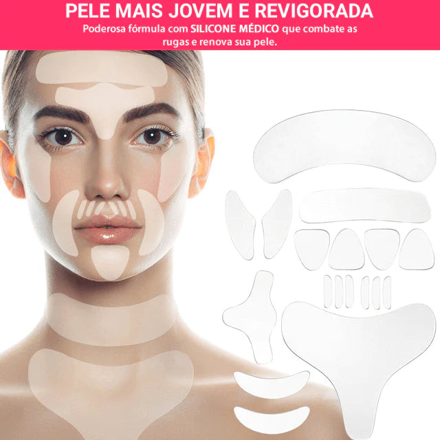 Adesivos Faciais Anti-rugas Reutilizáveis