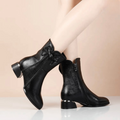 Bota Ultra Confort - Bota de Couro com Salto e Aveludada