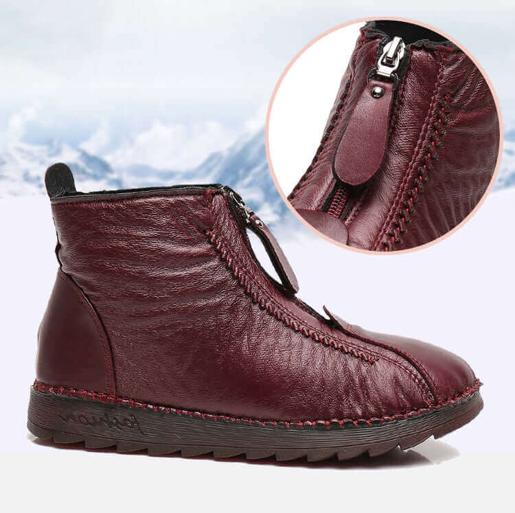Bota Couro Comfort - Impermeável com Interior Aveludado