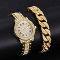 Relógio Feminino + Pulseira com Brilhantes