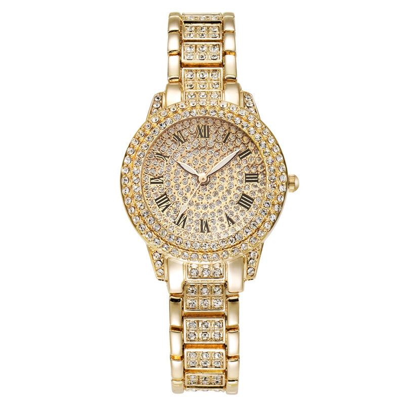 Relógio Feminino + Pulseira com Brilhantes
