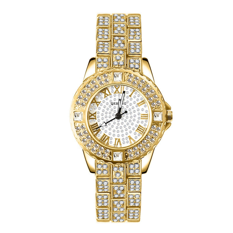 Relógio Feminino + Pulseira com Brilhantes