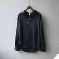 Camisa Feminina Vintage Branca de Seda de Cetim