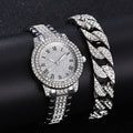 Relógio Feminino + Pulseira com Brilhantes