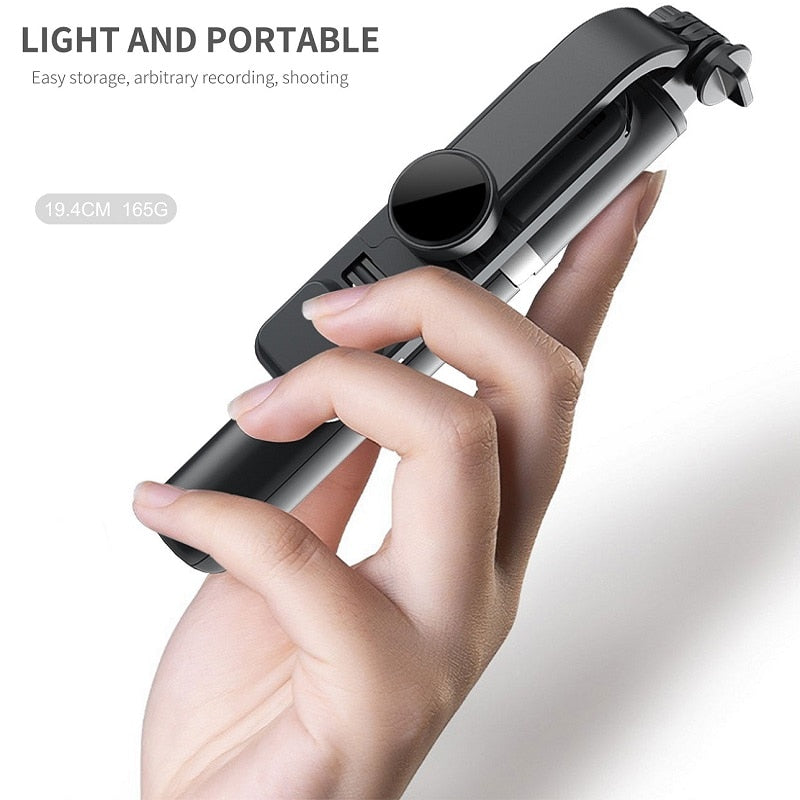 Mini Tripé Dobrável Compatível com Bluetooth com Controle Remoto para IOS Android