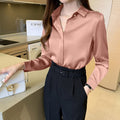 Camisa Feminina Branca Manga Longa de Seda