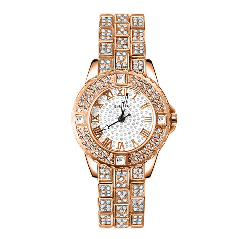 Relógio Feminino + Pulseira com Brilhantes
