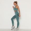 Conjunto Feminino de Treino: Top de Manga Longa e Legging Cintura Alta