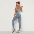Conjunto Feminino de Treino: Top de Manga Longa e Legging Cintura Alta