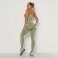 Conjunto Feminino de Treino: Top de Manga Longa e Legging Cintura Alta