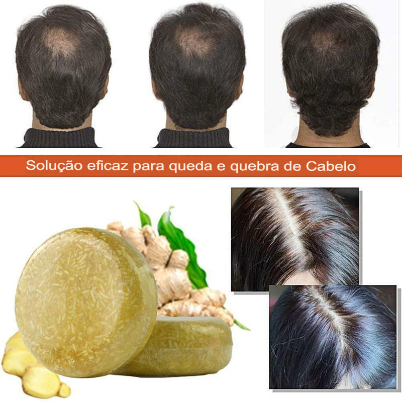 Shampoo Premium em Barra para regeneração capilar de gengibre (🔥ULTIMOS FRETE GRÁTIS)