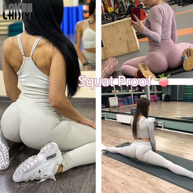 Conjunto Feminino de Treino: Top de Manga Longa e Legging Cintura Alta