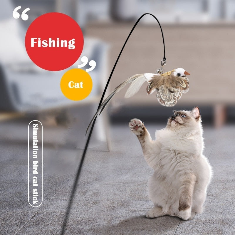 Brinquedo para Gatos - Vara com Pássaro