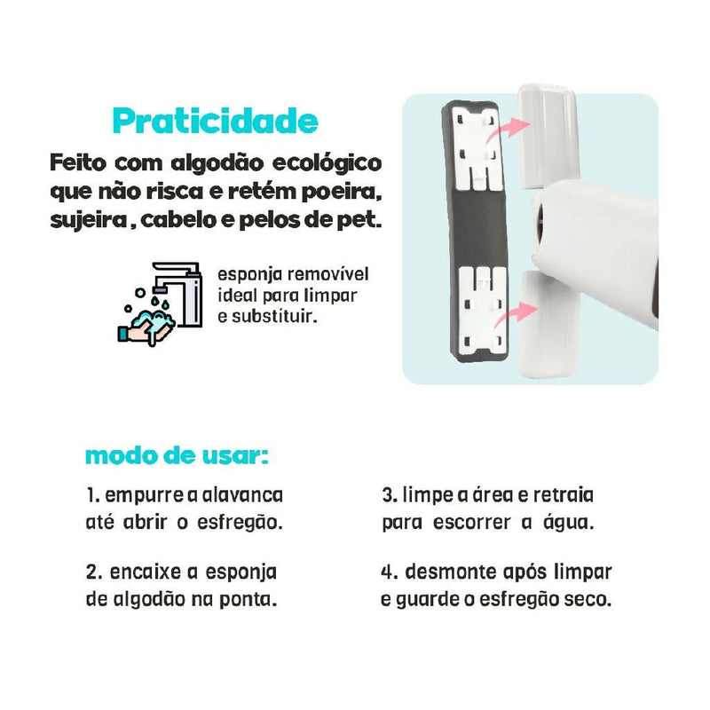Mop Mágico Multiuso com Espuma de Alta Absorção